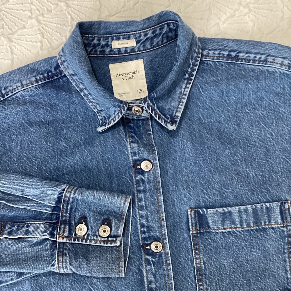Abercrombie & Fitch Thick Denim Oversized Shirt